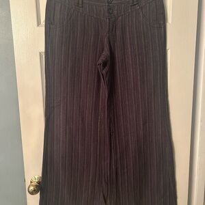 Vintage Free People grey green Striped Trousers low rise sz 10